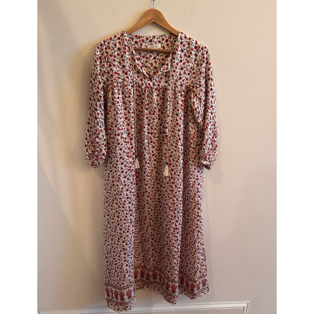 Anine Bing Darcy Womens XS/S Maxi Dress 100% Silk Shift Boho Resort Wear Floral